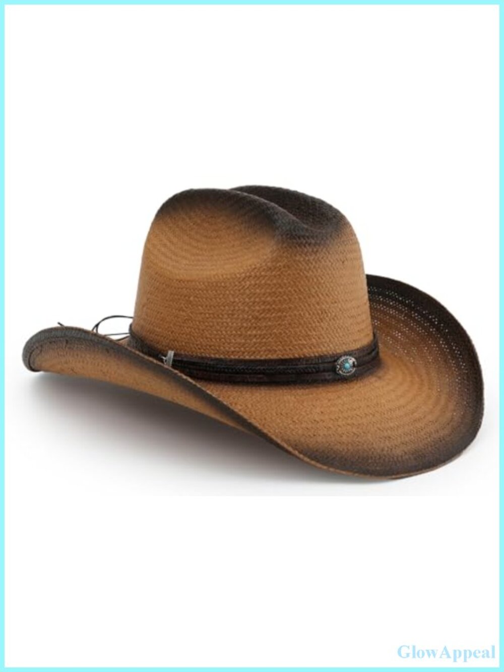 Cowboy Hat for Women Cowgirl Straw Cattleman Wide Brim Adjustable